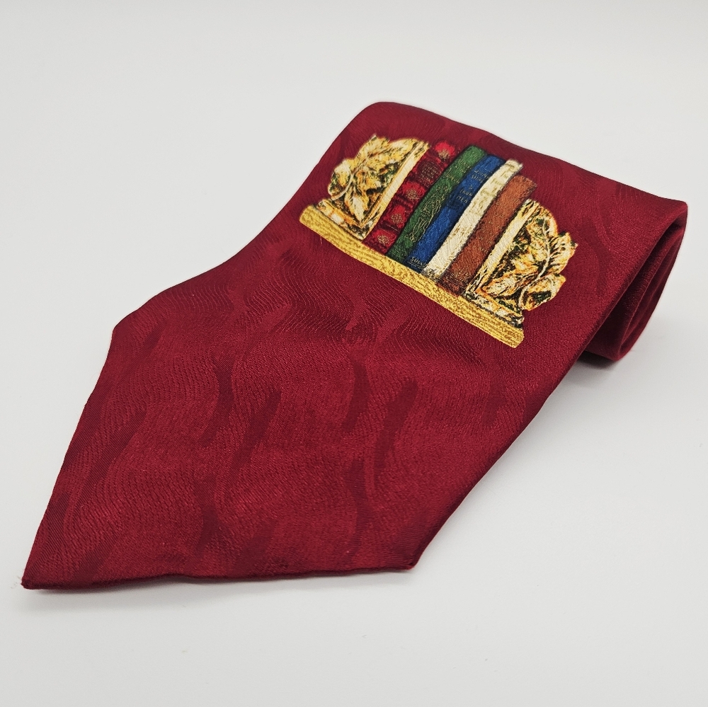 CHAPTERS | 100% silk book bookshelf reading librarian neck tie